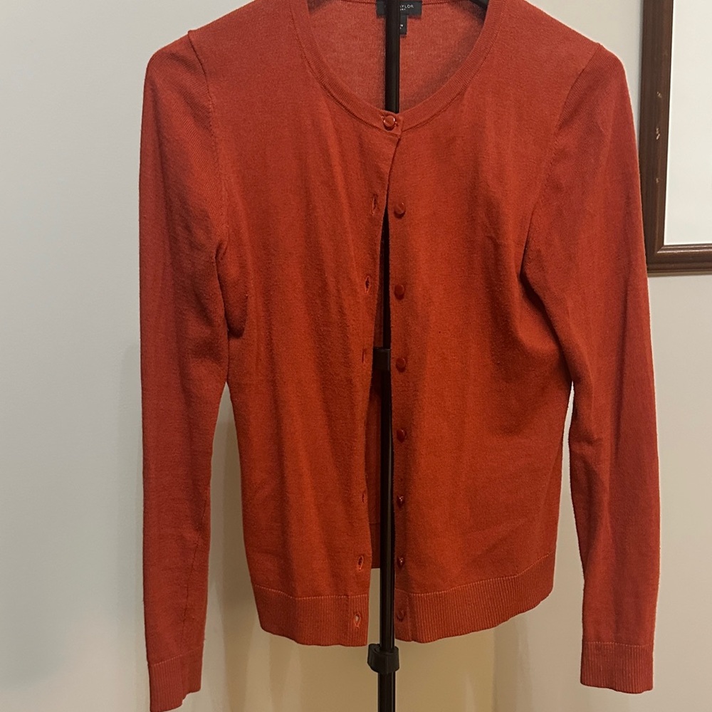 Ann Taylor Factory Orange Cardigan